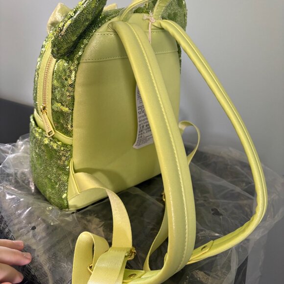 Disney Loungefly Minnie Mouse Tinkerbell backpack Green Sequin main image 6